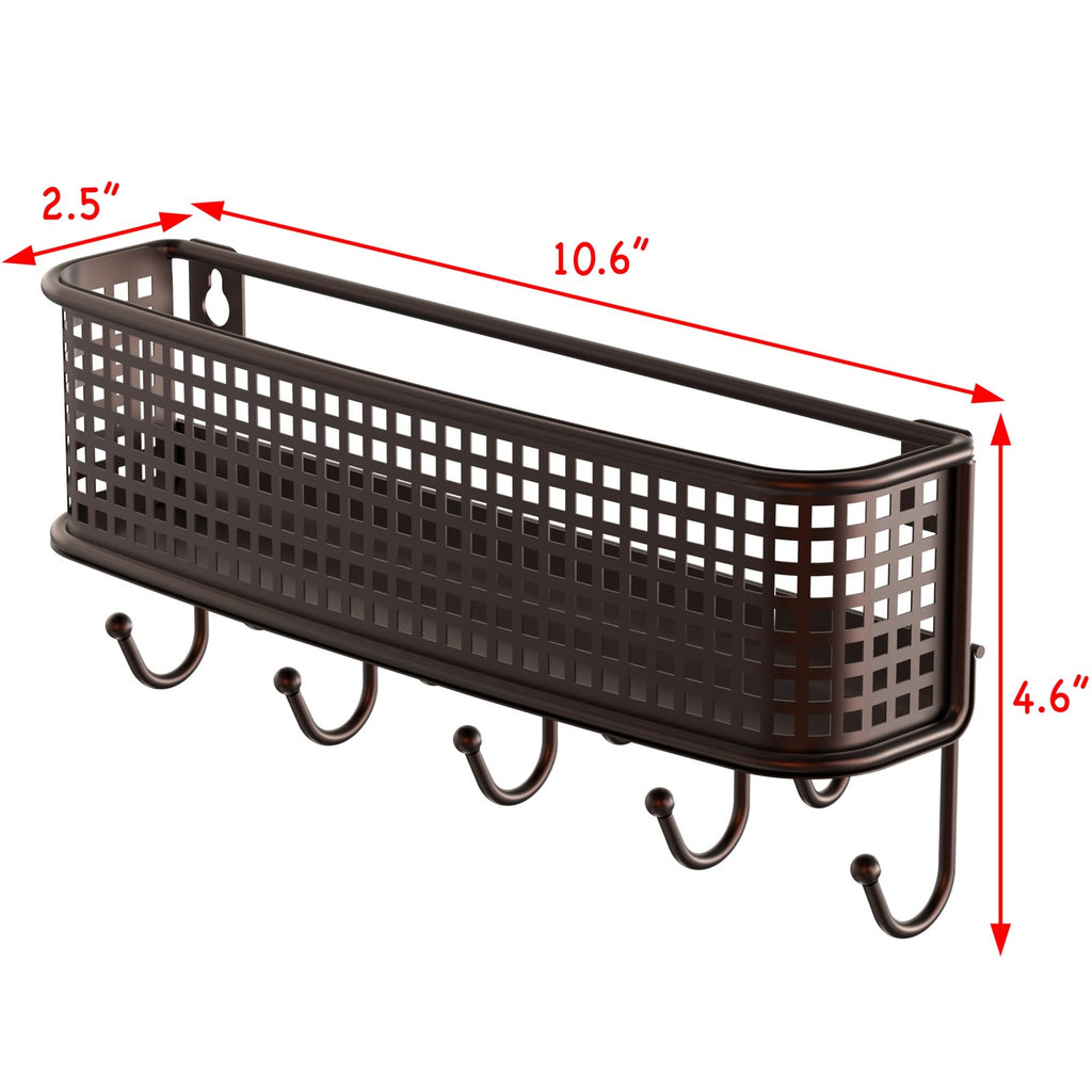 Deco Brothers Mesh shelf Wall Key Holder and Mail Organizer, Bronze