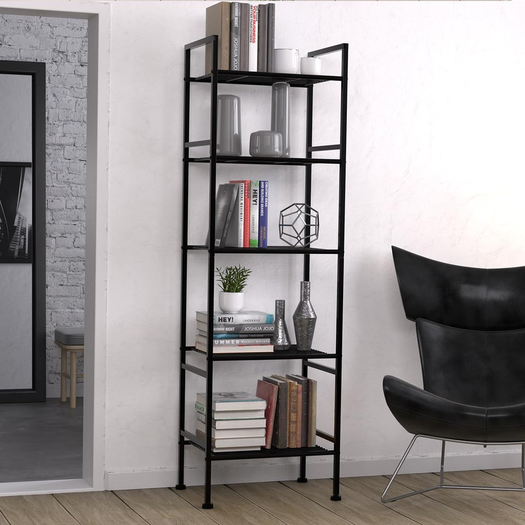 5 Tier Metal Storage Shelf Rack Narrow Shelving Unit Pantry Kitchen Organizer