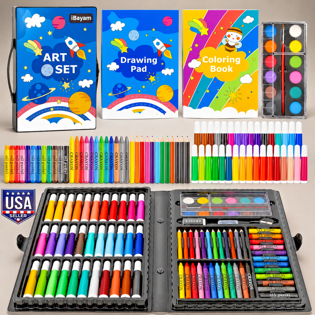 149 Piece Art Set Drawing Kit Painting Supplies w Case Coloring Book