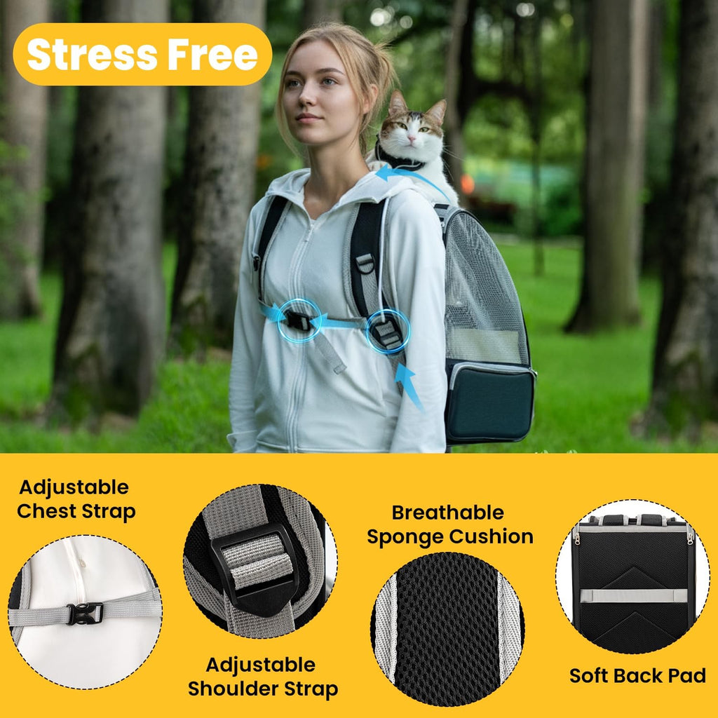 Conlun Cat Backpack Carrier Up to 15lbs Foldable 3 Mesh Travel Hiking