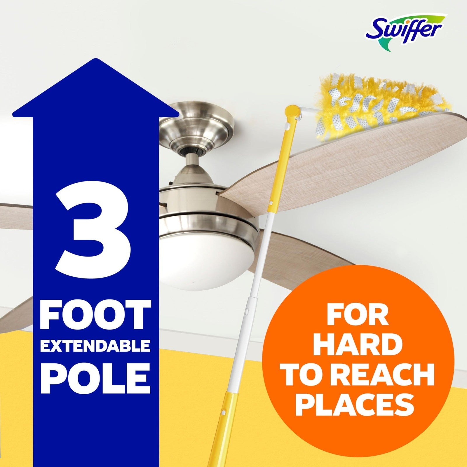 Swiffer Duster Kit with 3 ft Extendable Handle, Heavy Duty Dusting Starter Kit.