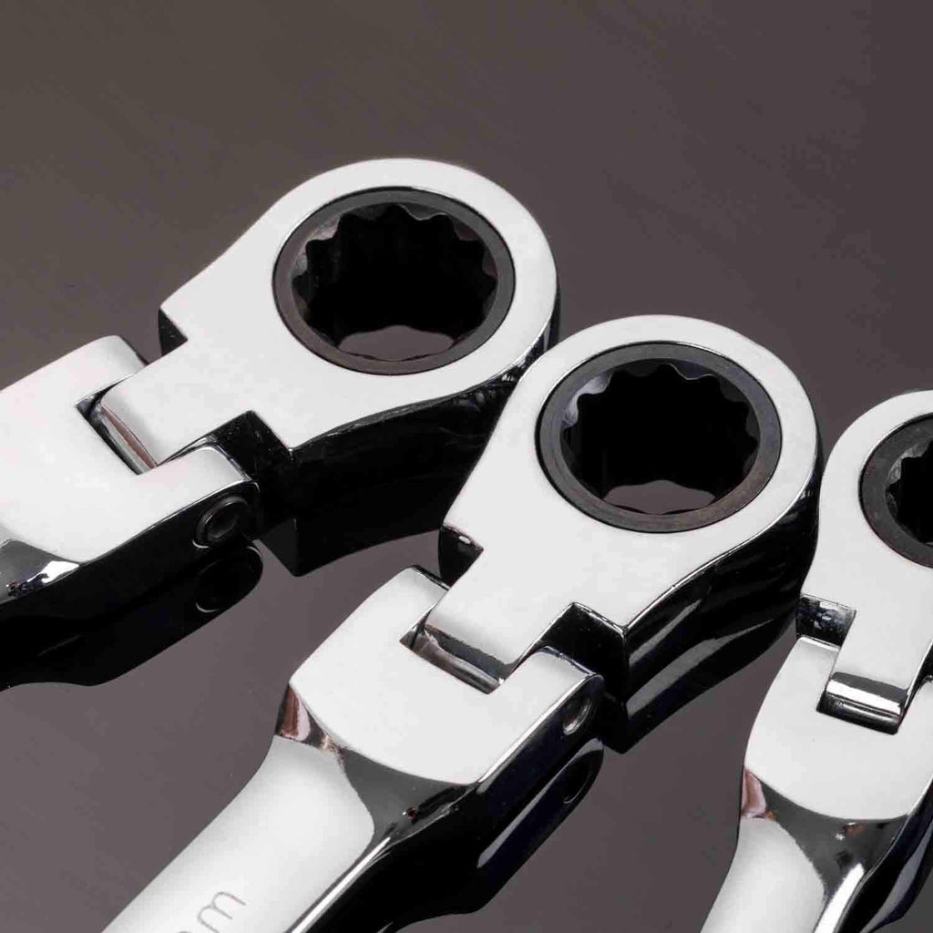 SAE Flex Head Ratcheting Wrench Set 8-Pc 5/16"-3/4" 72-Tooth CR-V