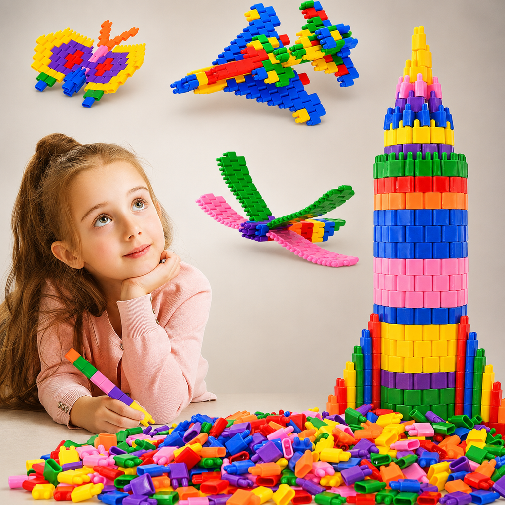 FUBAODA 600pcs Building Blocks Set Kids STEM Construction Toy Preschool Learning