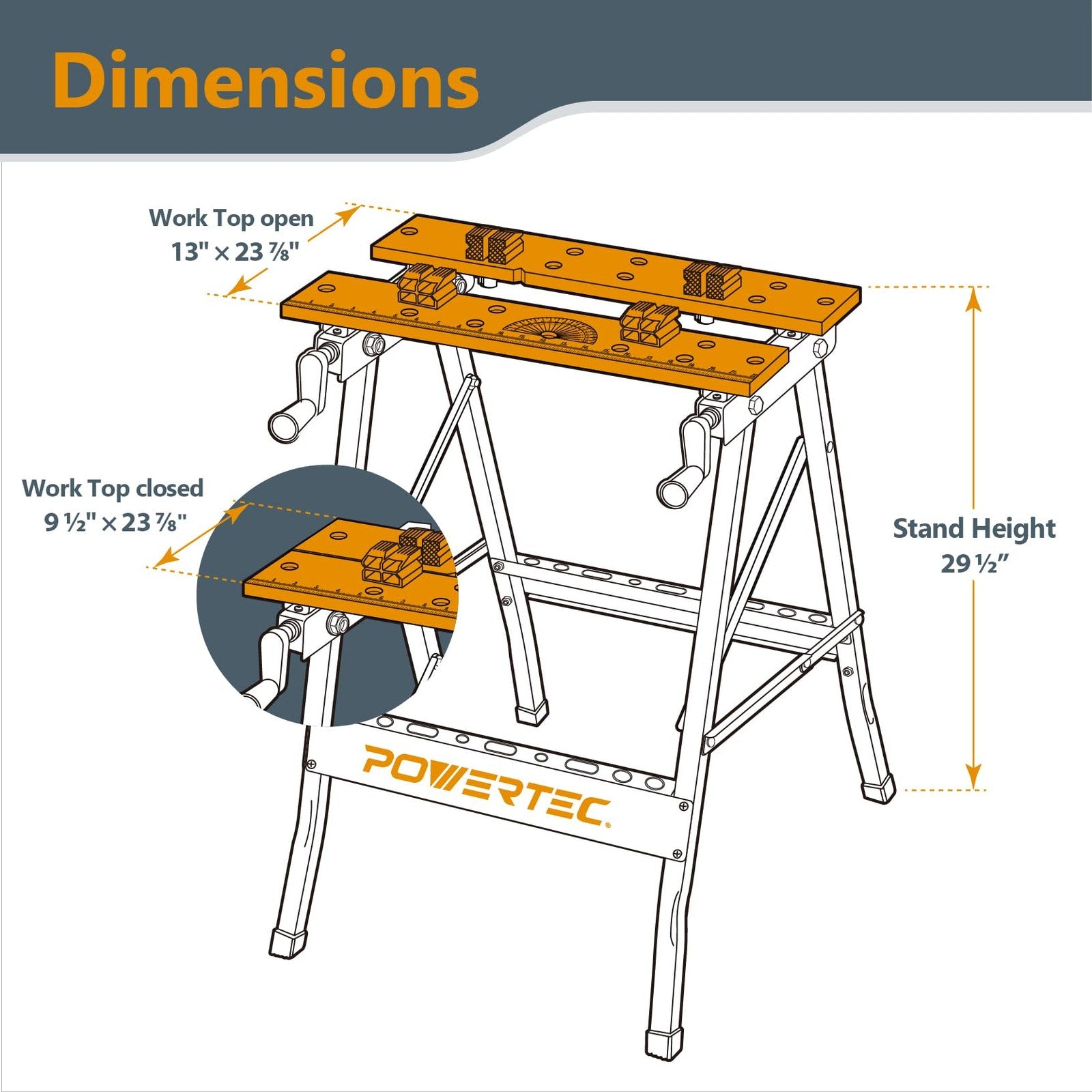 Portable Folding Workbench with Vise Bamboo Top Bench Dogs Woodworking