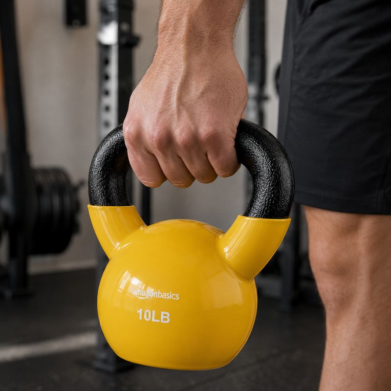 10LB Cast Iron Kettlebell Vinyl Coated Weight for Strength Training