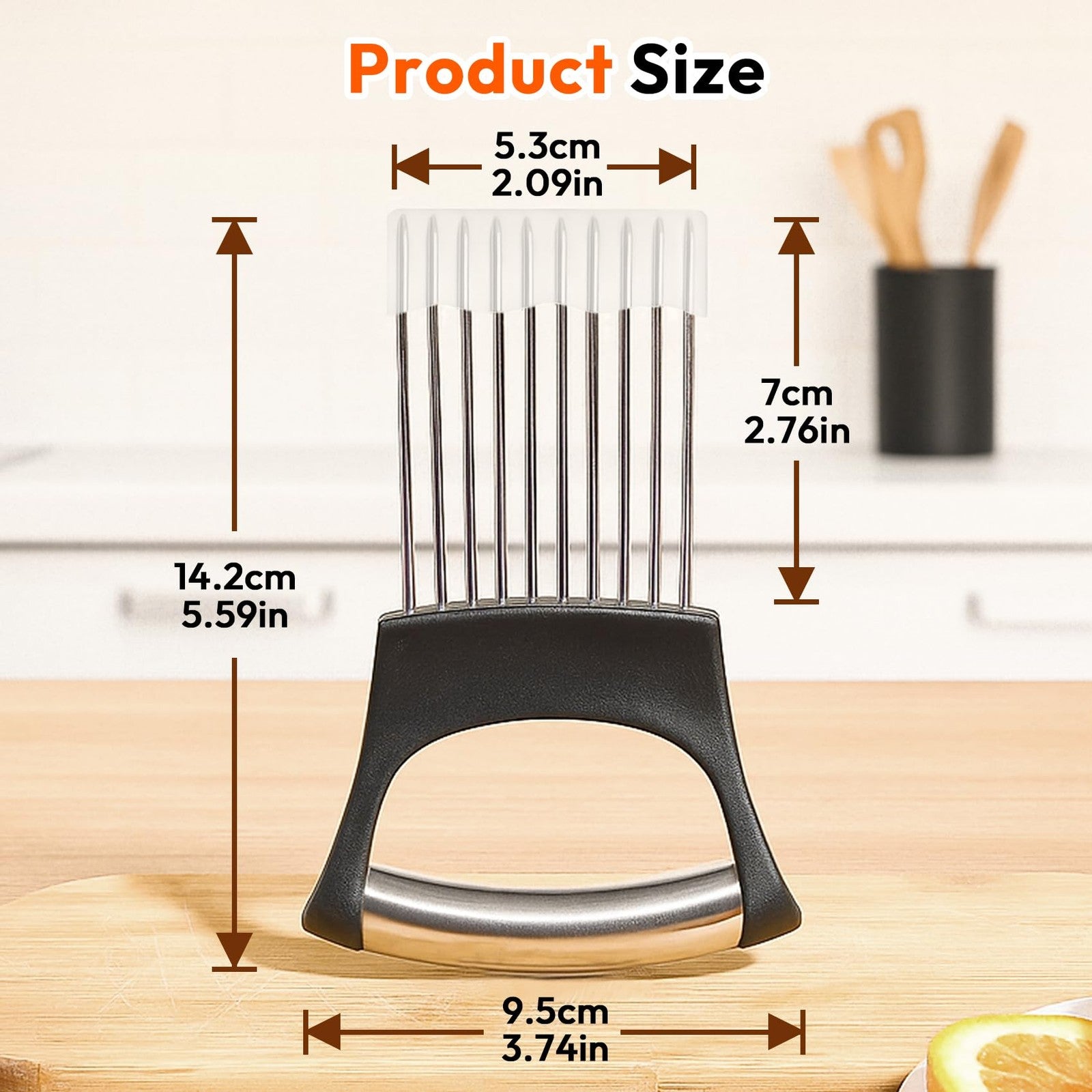 Onion Slicer, Stainless Steel Holder for Slicing with Large, 1 PCS