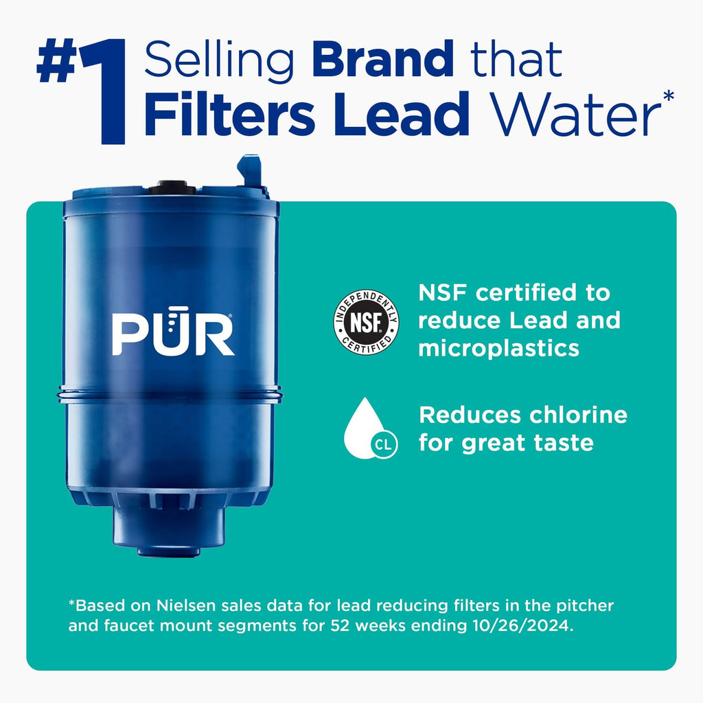 PUR Plus Faucet Mount Water Filter Lead Reducing 100 Gallon System Filtration