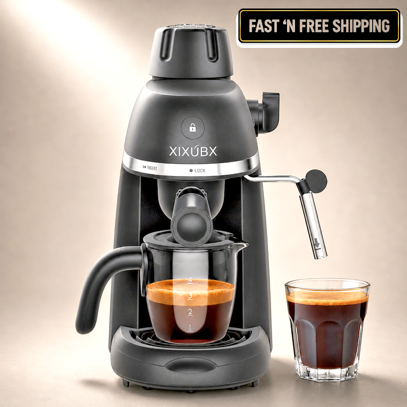 Espresso Coffee Machine 3.5 Bar 800W Steam Wand Cappuccino Latte Compact Home