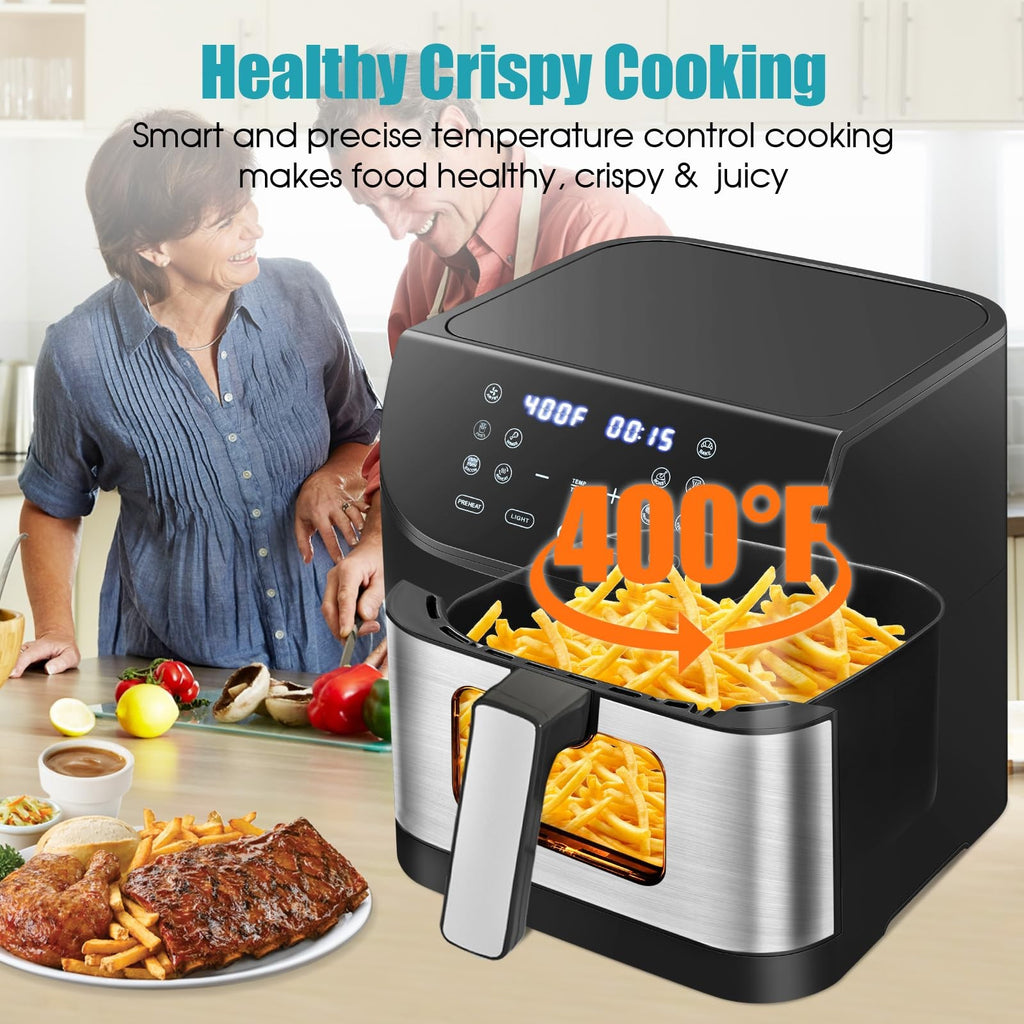 6.2QT Air Fryer Large Capacity 1500W Digital Oven Nonstick Basket Cooker