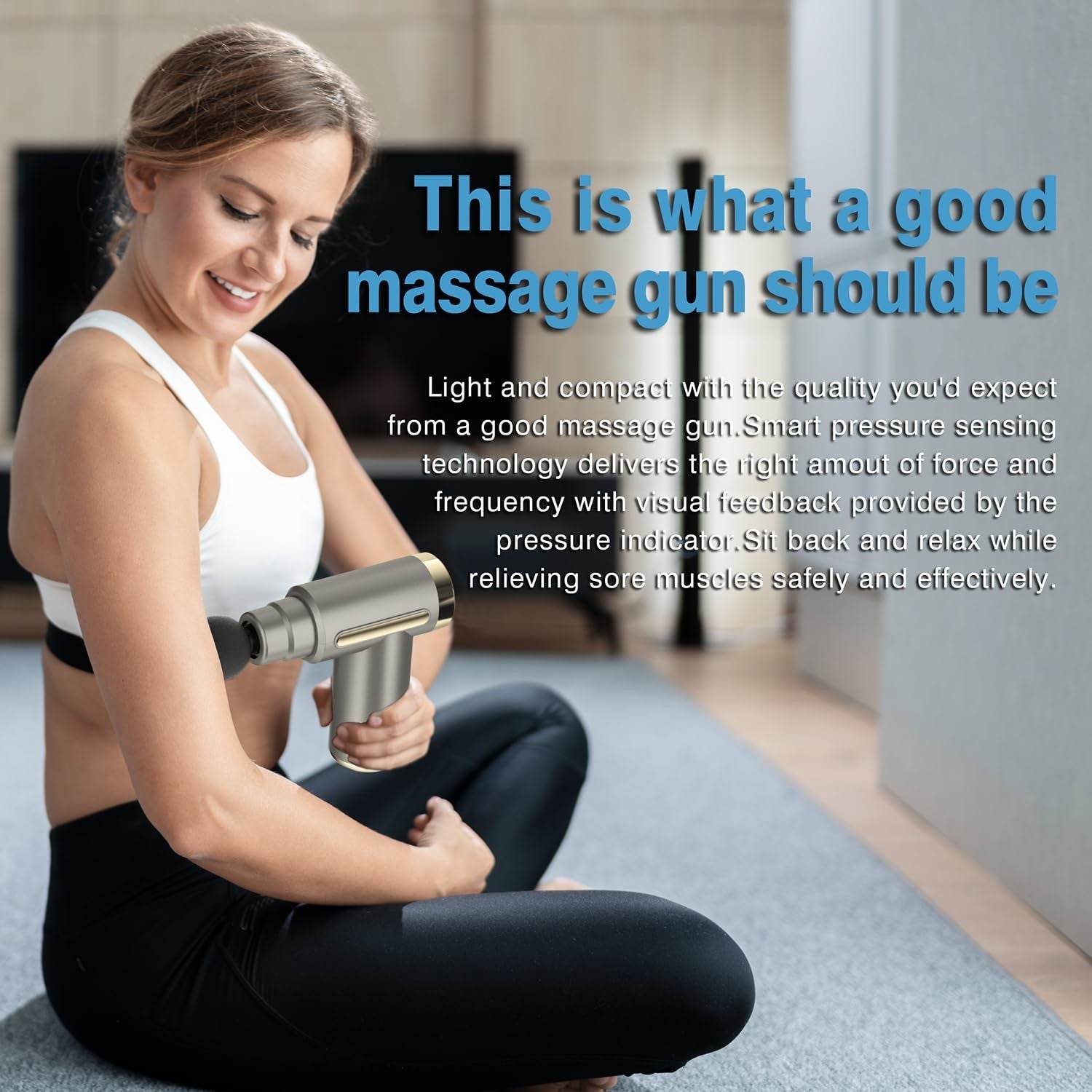 cotsoco Mini Massage Gun Deep Tissue Percussion Massager 6 Speeds 4 Heads