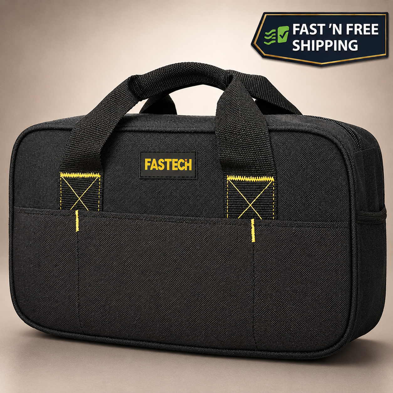 FASTECH Tool Bag 14 Inch Wide Mouth Waterproof Tool Organizer Tote for Work