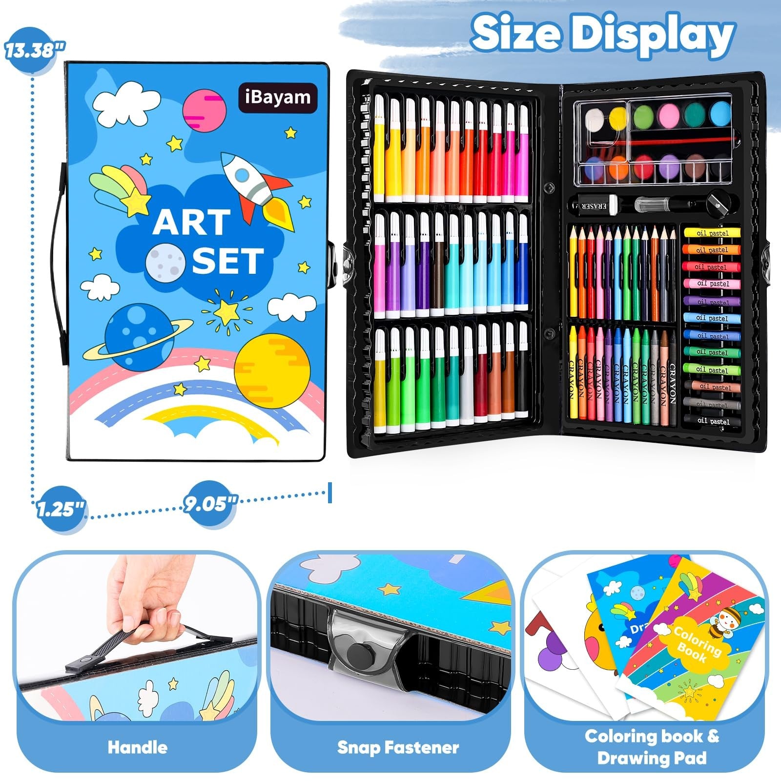 149 Piece Art Set Drawing Kit Painting Supplies w Case Coloring Book