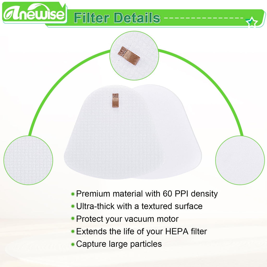 Shark Navigator Lift-Away XFF350 Filter Kit 2 Foam 2 Felt Fits NV350 NV360