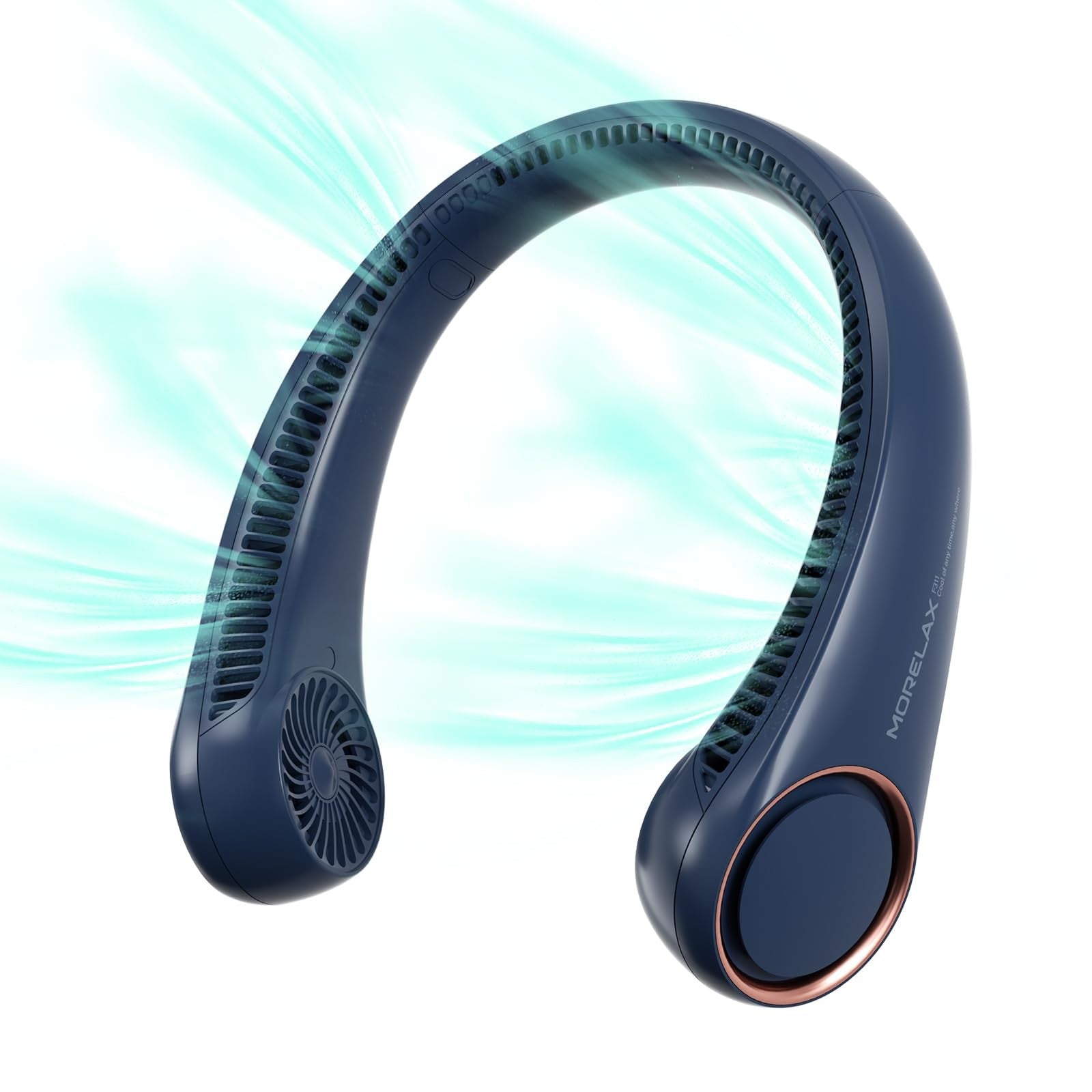 Morelax Bladeless Neck Fan Rechargeable 360 Cooling Hands-Free Quiet Travel