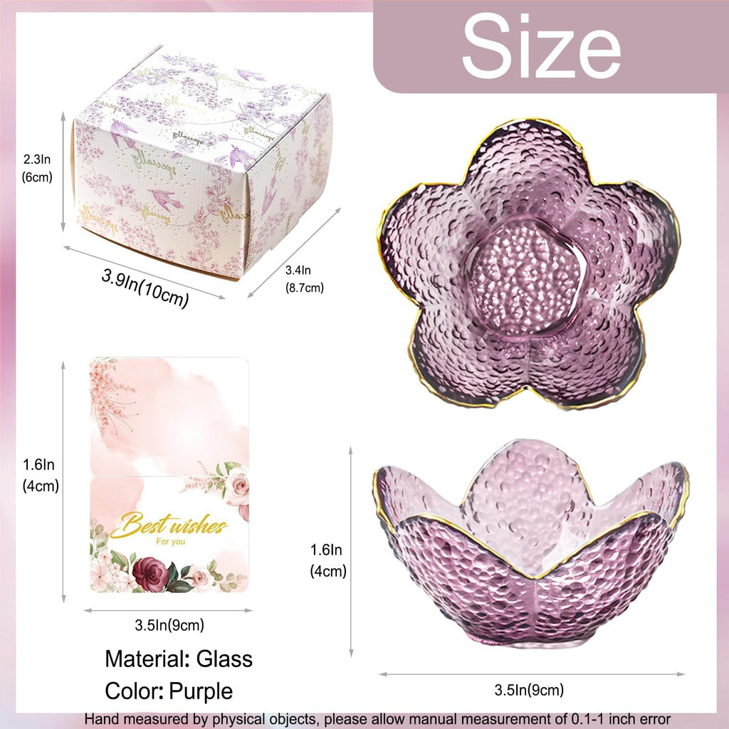 Flower Jewelry Dish Glass Ring Holder Vanity Organizer Tray Bedroom - Bathroom