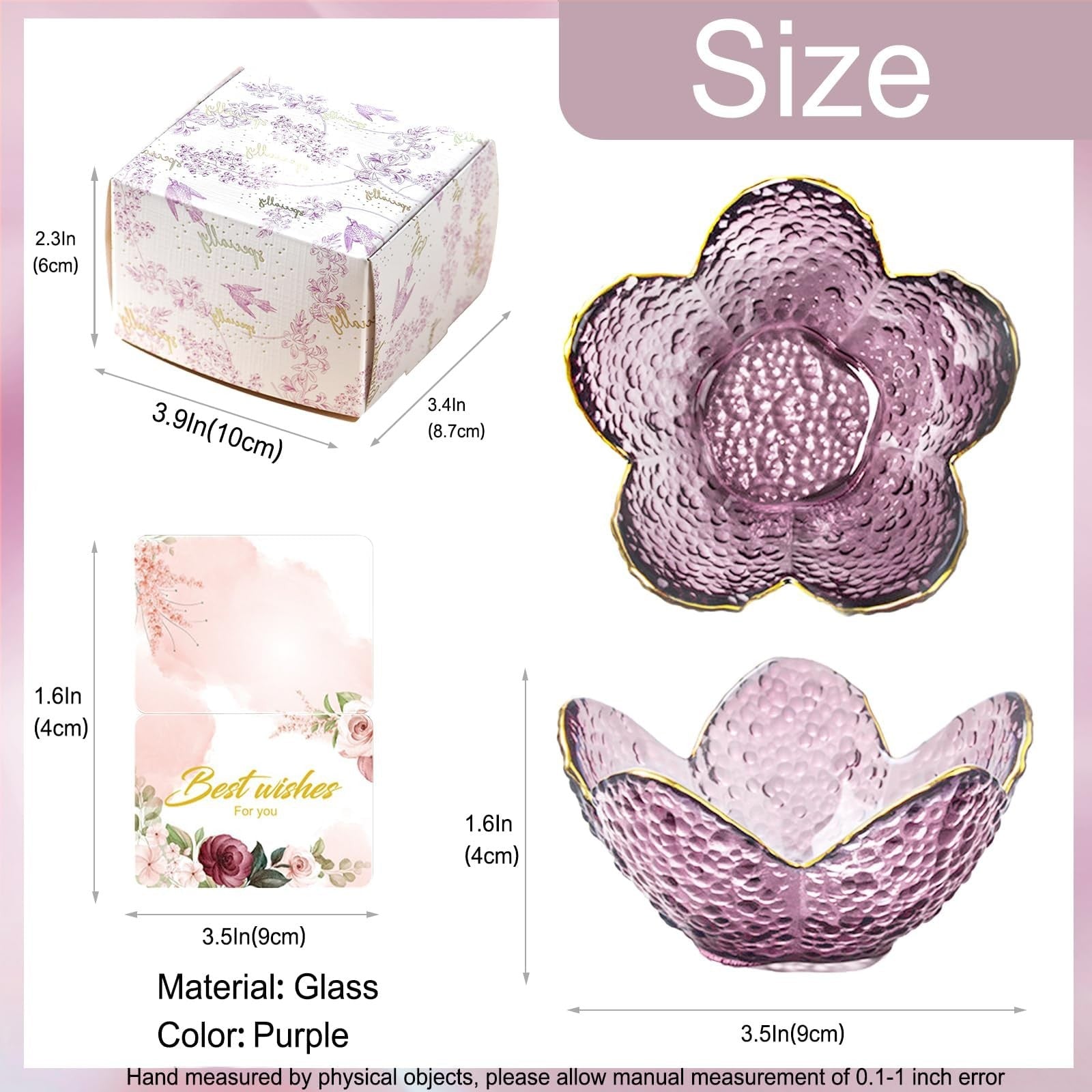 Flower Jewelry Dish Glass Ring Holder Vanity Organizer Tray Bedroom - Bathroom