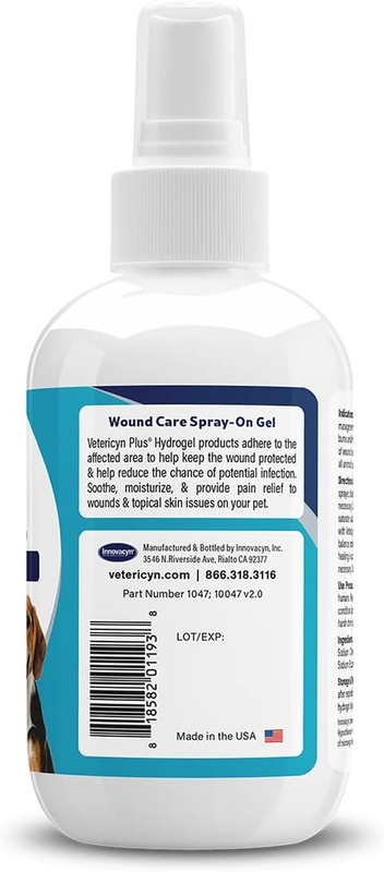 Dog Wound Care Hydrogel Spray 3oz Vetericyn Plus Healing Aid Itchy Skin Relief
