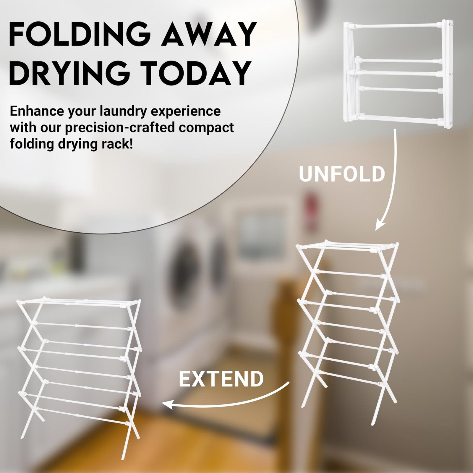 HOMEWARE 2026 Enhanced Clothes Drying Rack Foldable Rack Clothing for Laundry