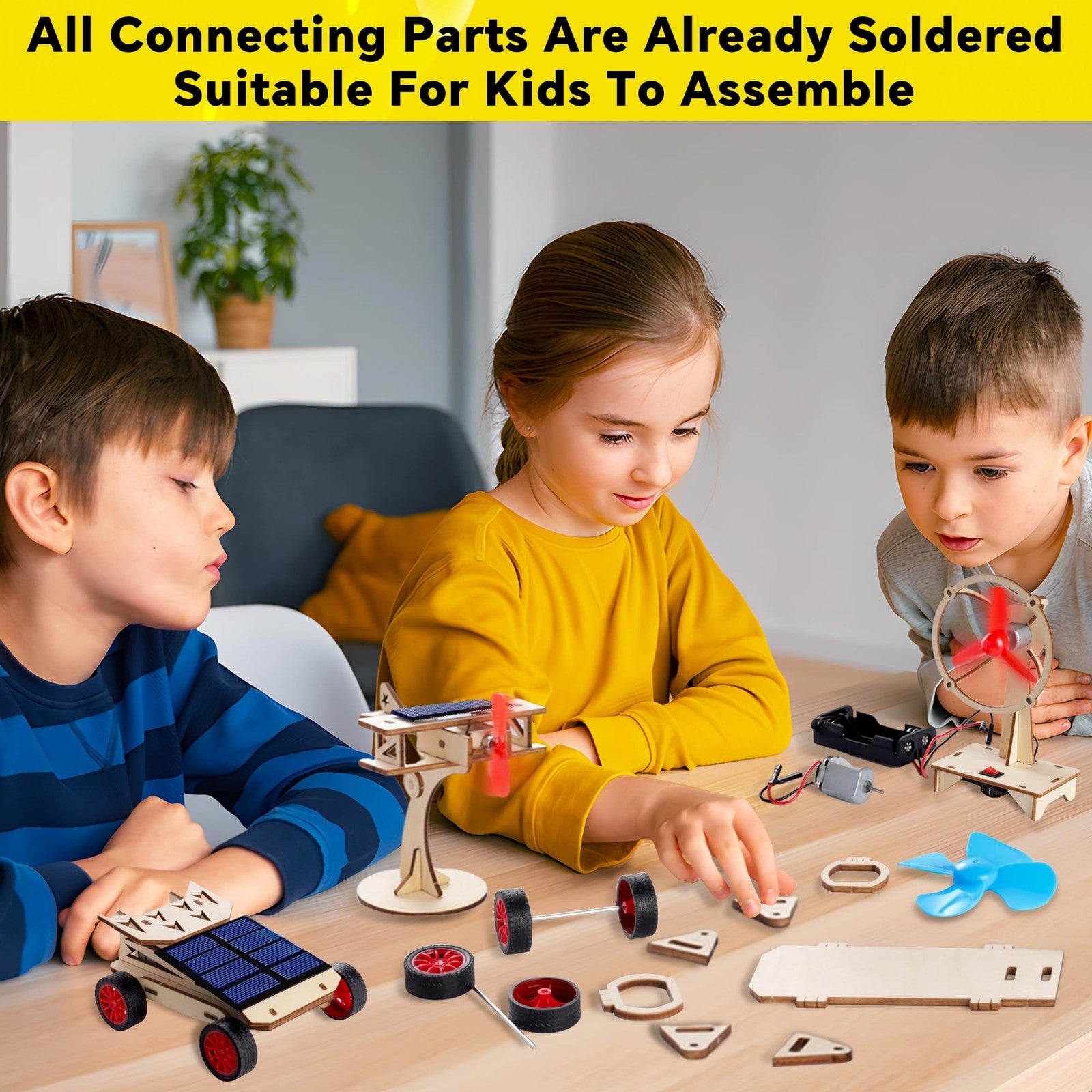 STEM Solar Car Kit Kids Science Experiment Building Toy Ages 8-12