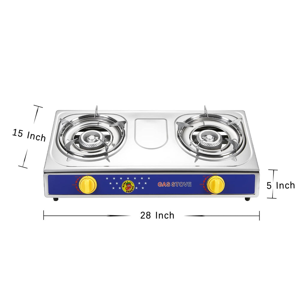 Vivicreate 2 Burner Propane Stove Portable Camping Cooktop Auto Ignition w Hose