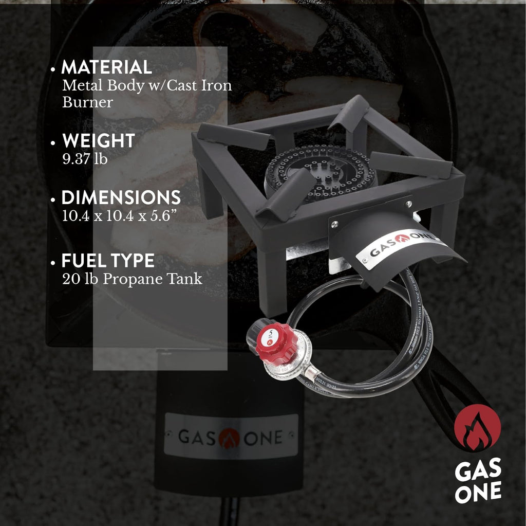 Propane Burner High Pressure Outdoor Stove Heat Shield Cooking Camping Tailgatin