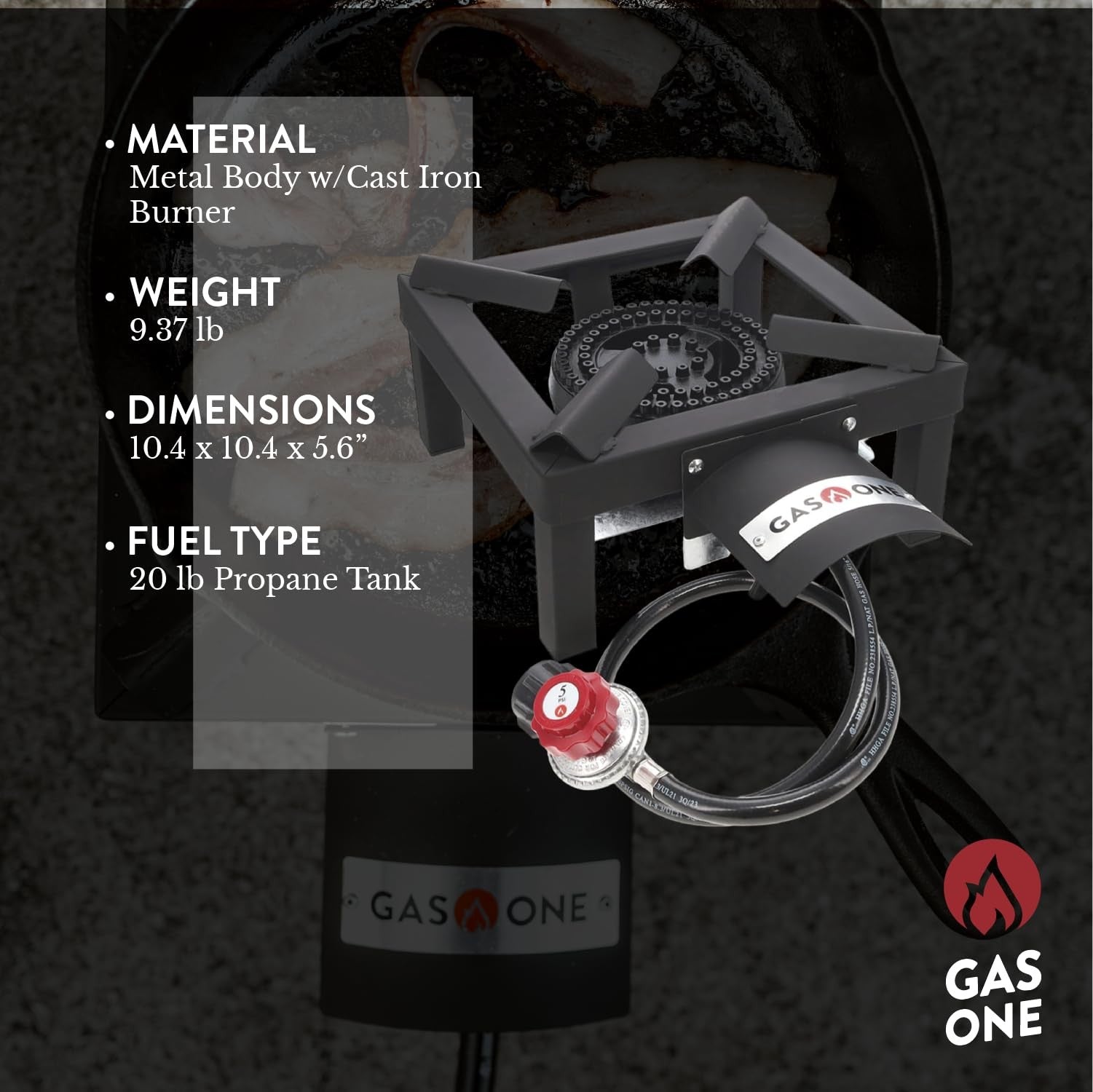 Propane Burner High Pressure Outdoor Stove Heat Shield Cooking Camping Tailgatin