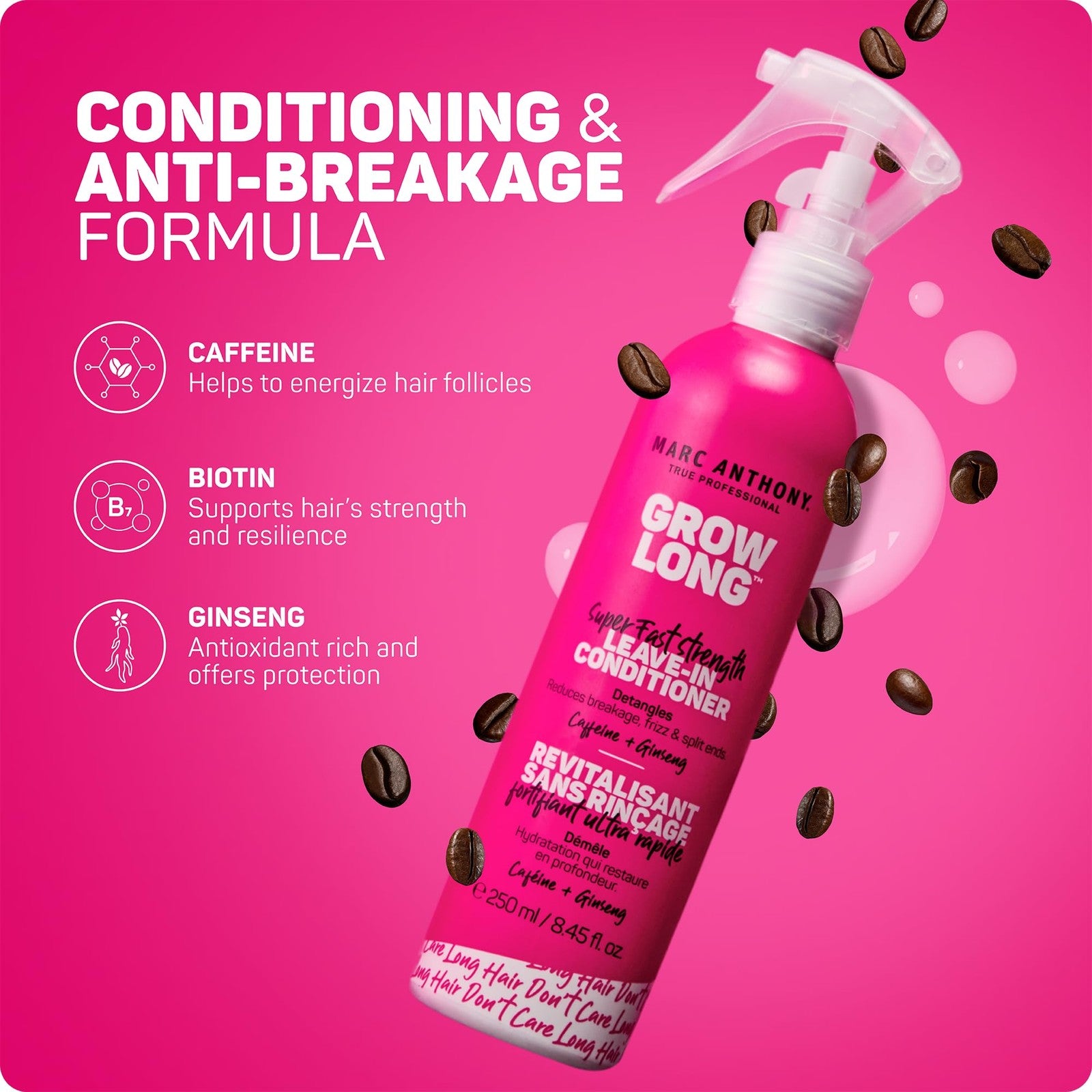 Marc Anthony Leave In Conditioner Spray Detangler Frizz Biotin Hair Treatment