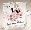 LukieJac Acrylic Puzzle Plaque Gift for Wife Romantic Keepsake Desk Home Decor