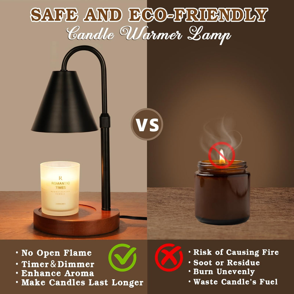 Candle Warmer Lamp Dimmable Timer Adjustable Height Wax Melt Home Decor
