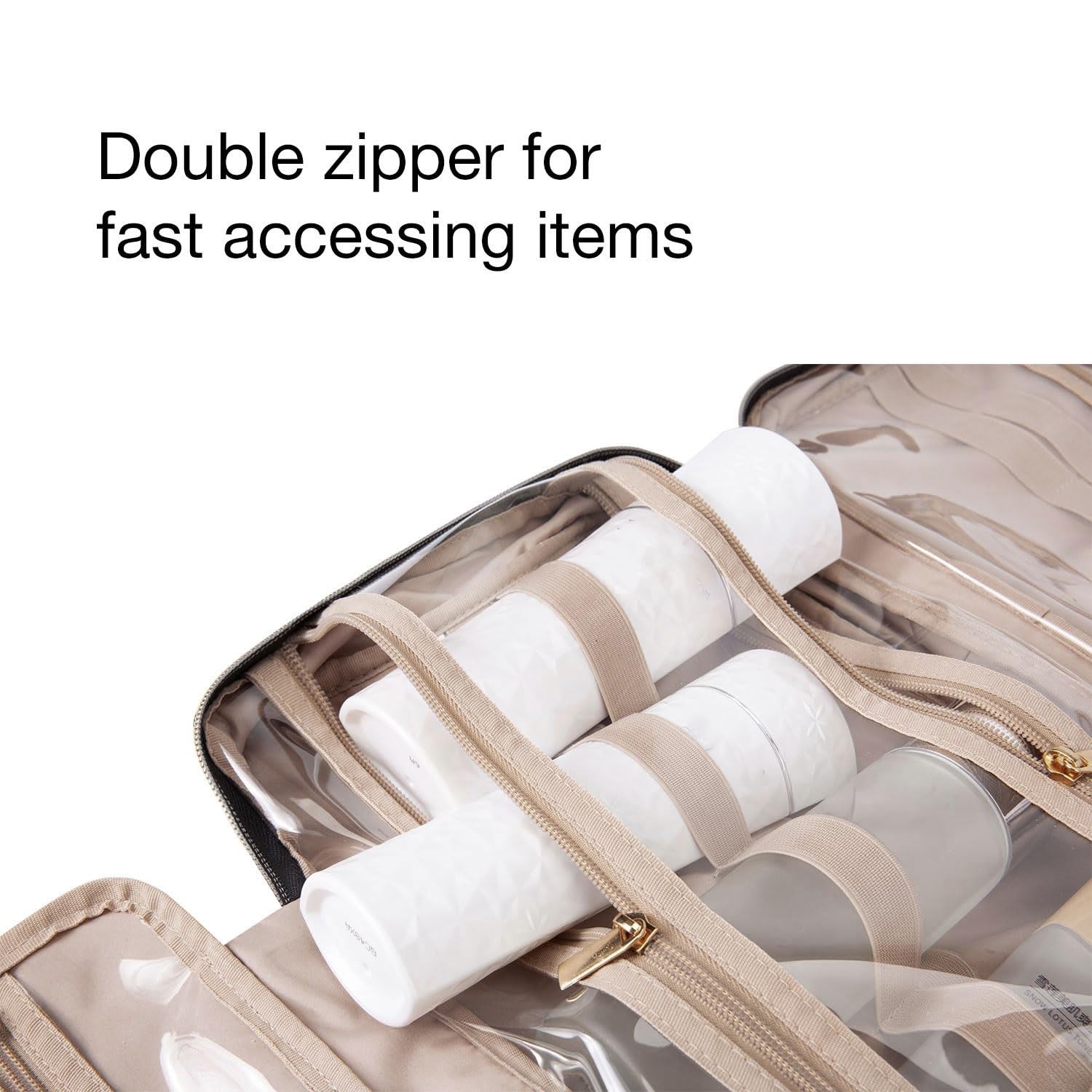 BAGSMART Travel Toiletry Bag Hanging Organizer Water Resistant Cosmetic Bag