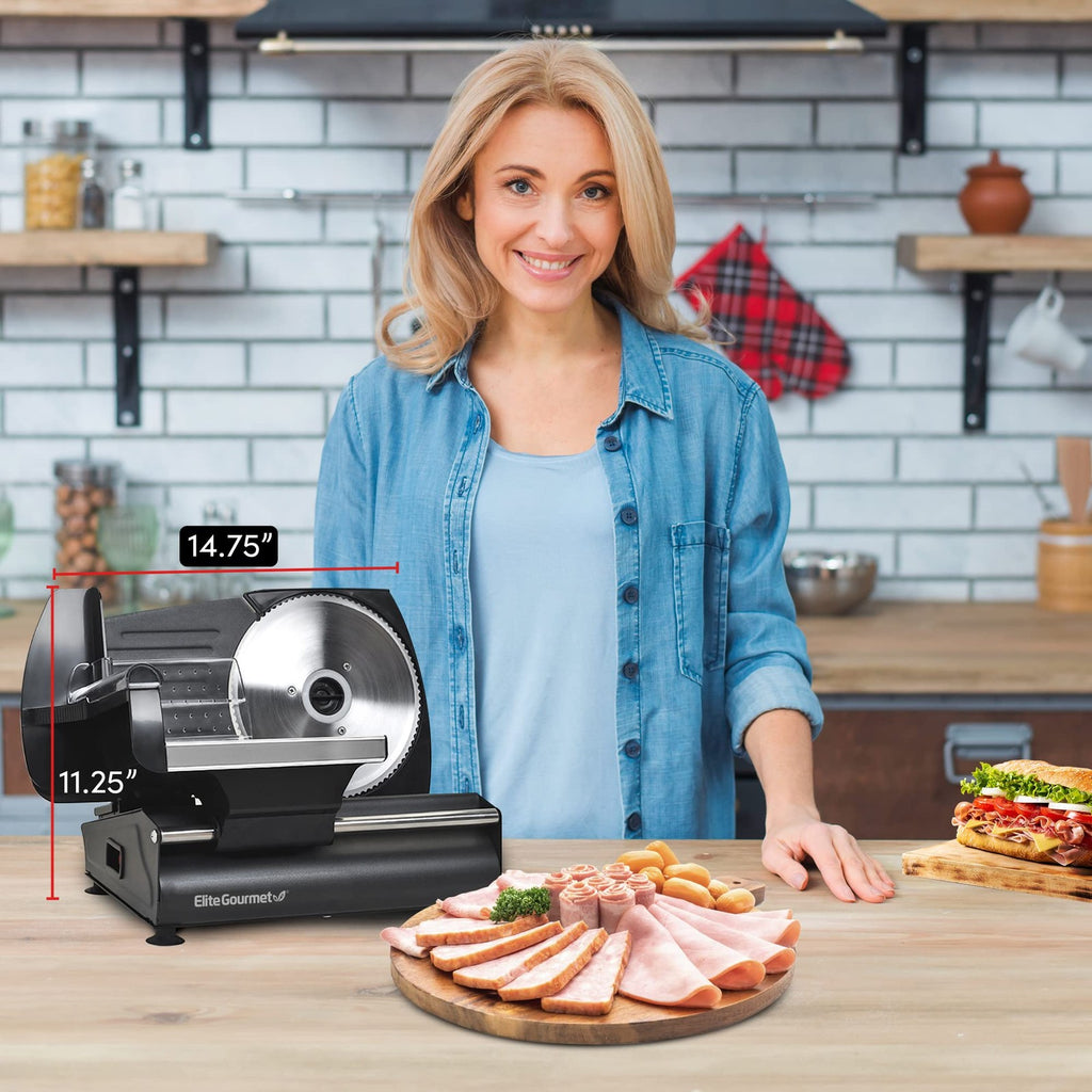 Elite Gourmet EMT-625B Ultimate Precision Electric Deli Food Meat Slicer