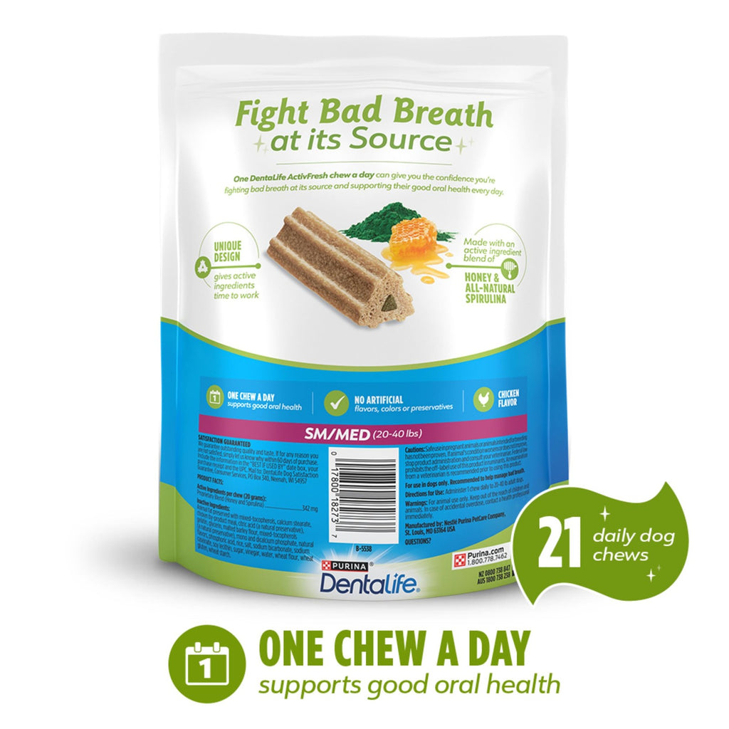 DentaLife ActivFresh Dog Chews for Small and Medium Dogs 20-40 lbs- Dental Chew