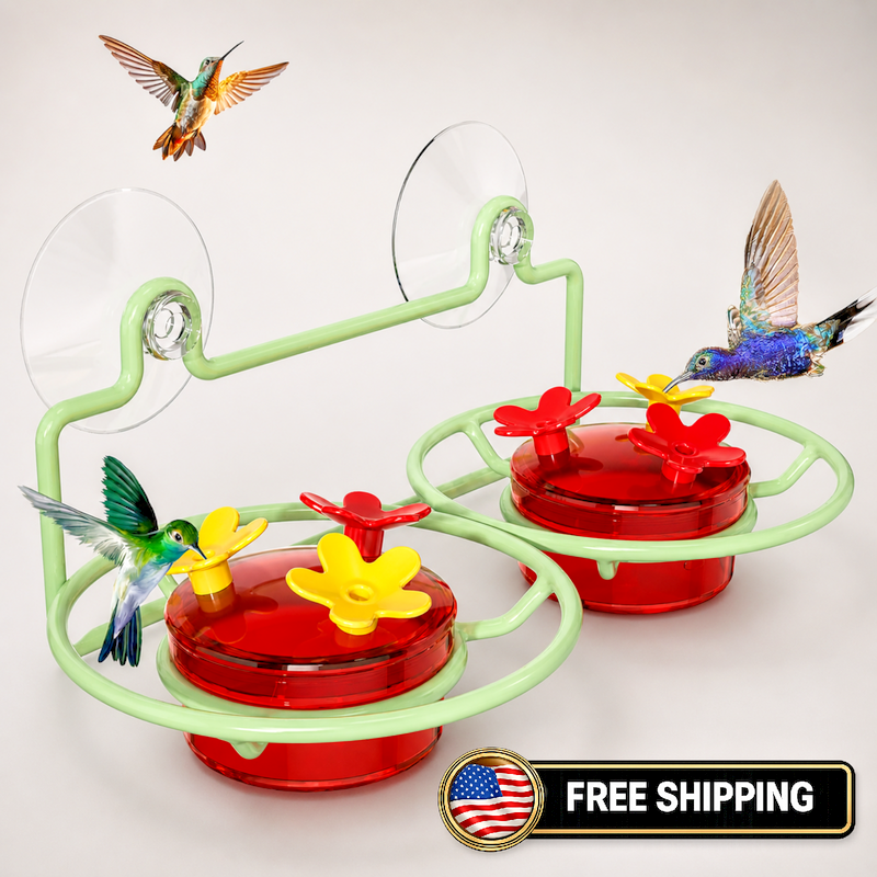 Dreamdrawer Window Hummingbird Feeder 2oz Cups 6 Ports Suction Mount