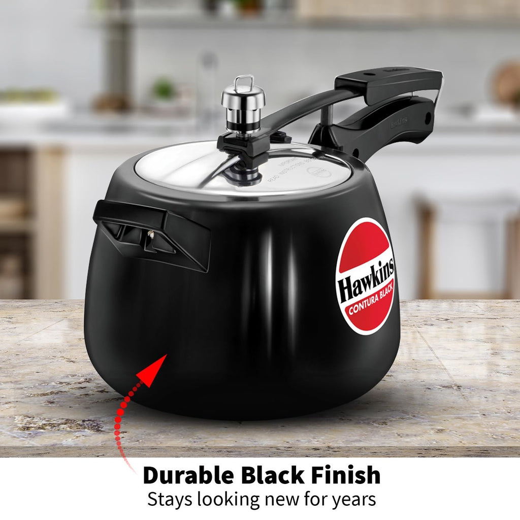 Hawkins 4L Contura Hard Anodized Pressure Cooker Inner Lid Black