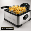 Deep Fryer XL 4.5L Stainless Steel Adjustable Temp Timer Family Cooking Kitchen
