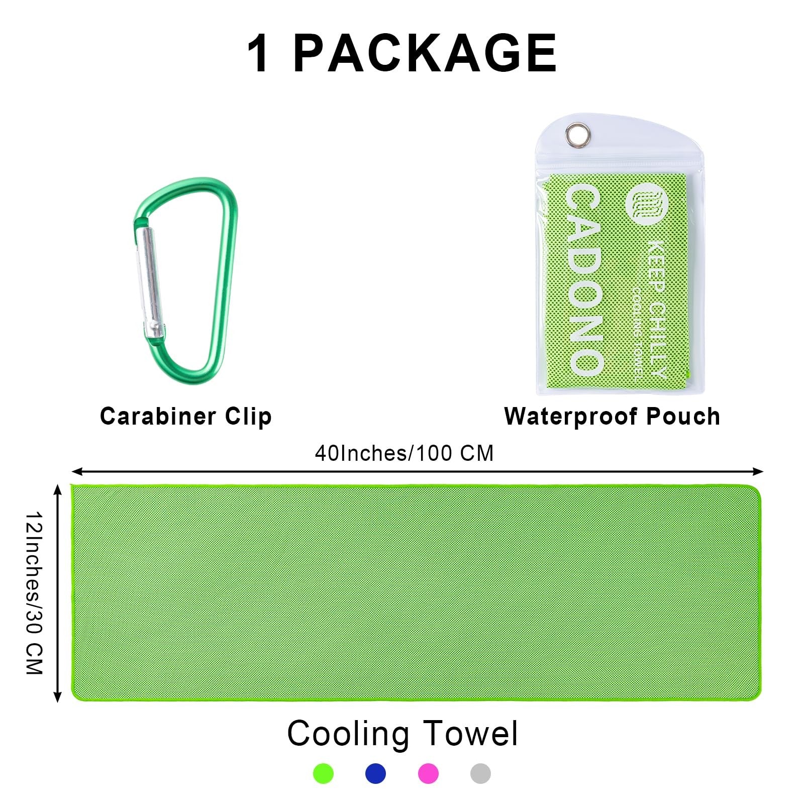 CADONO Cooling Towels 4 Pack Breathable Ice Towel for Gym Sports Heat Relief