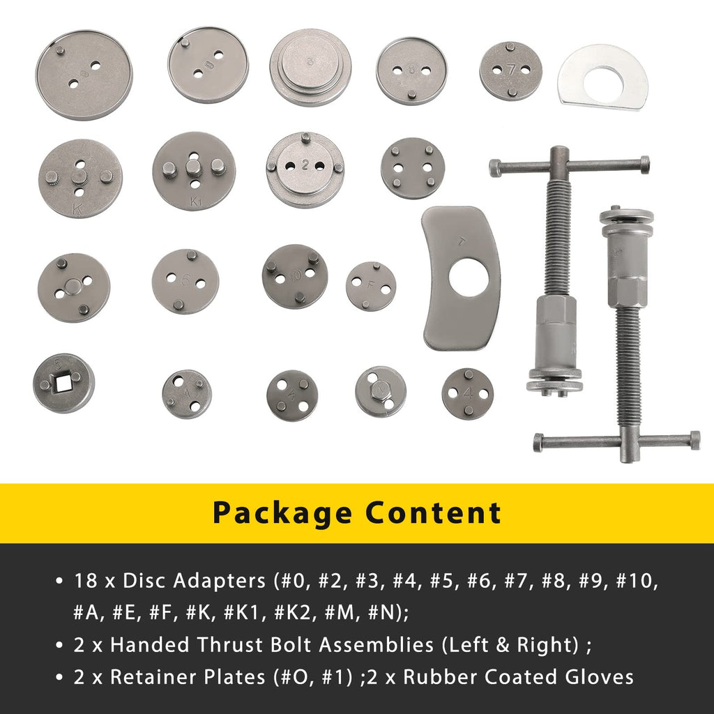 Acymner 24PCS Disc Brake Caliper Tool Kit | Heavy Duty Disc Brake Piston Caliper