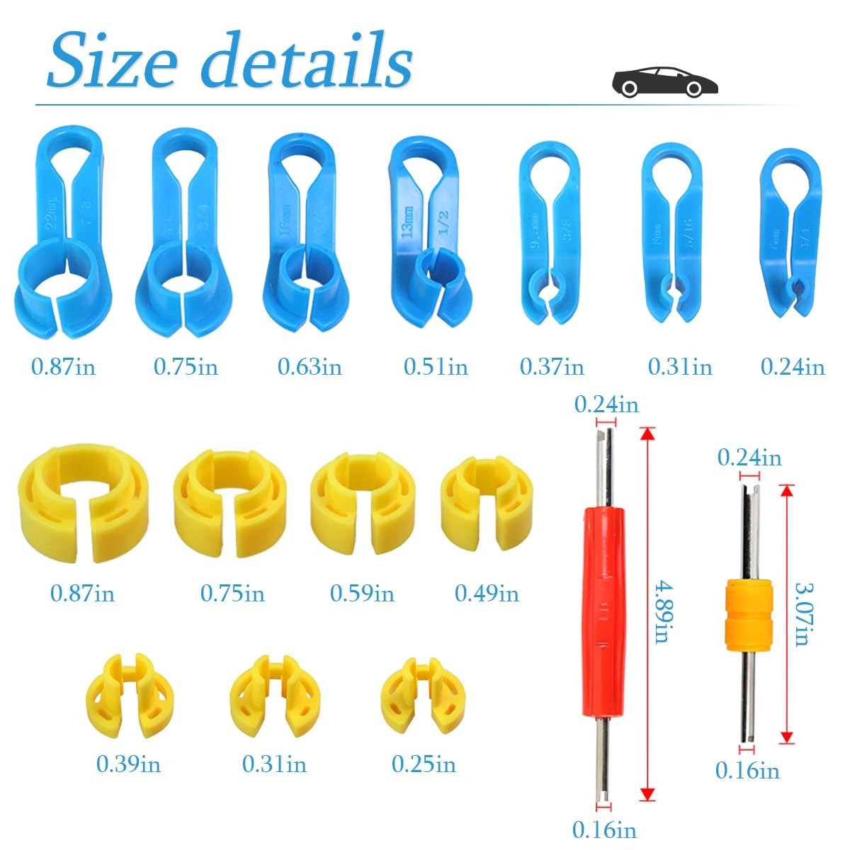 AUCELI AC Fuel Line Disconnect Tool Set 16Pc Automotive Hose Removal Repair Kit