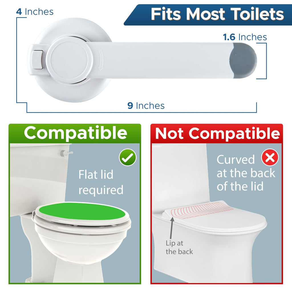 Wappa Baby Toilet Lid Lock Child Proof White 1 Pack No Tools Fits Most Toilets