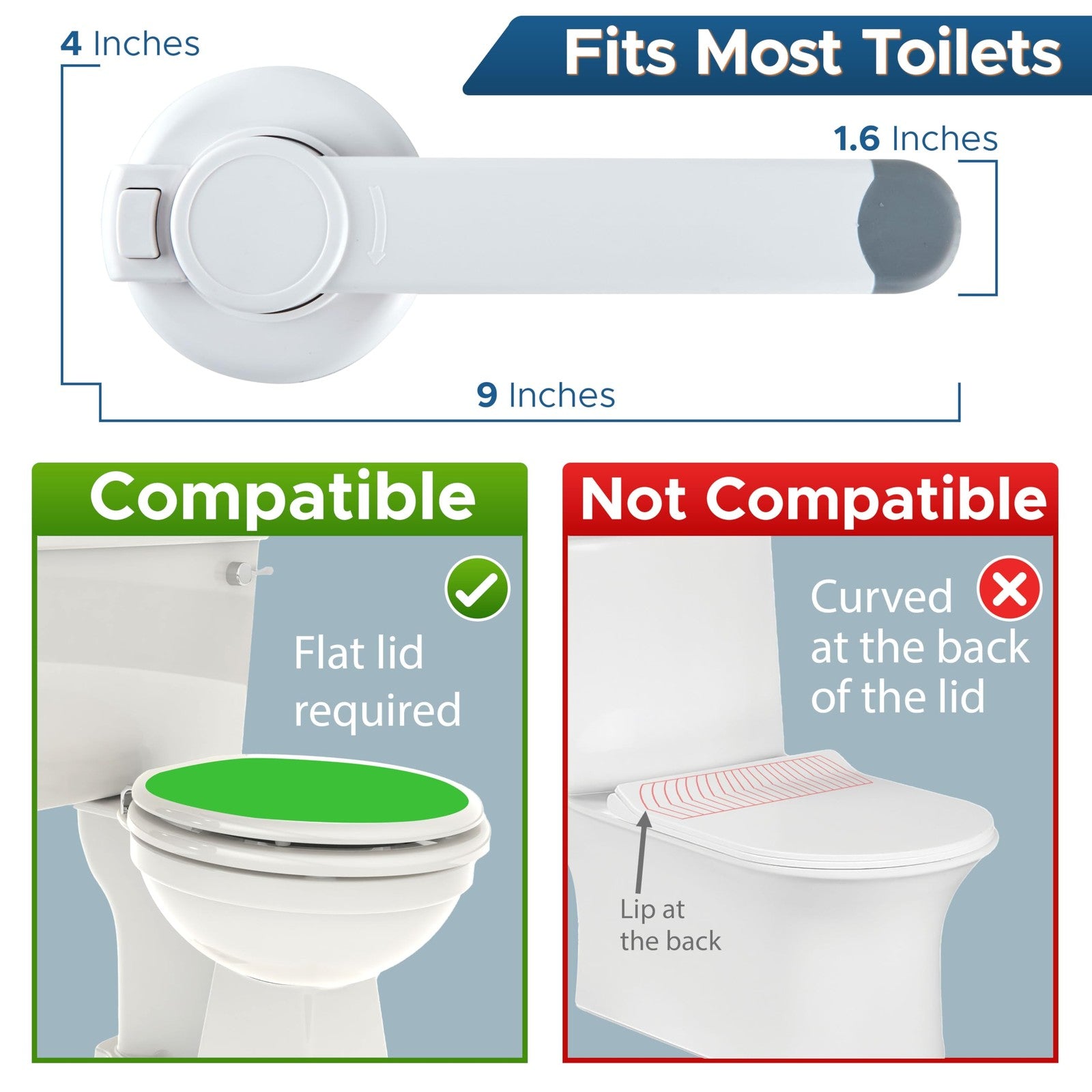 Wappa Baby Toilet Lid Lock Child Proof White 1 Pack No Tools Fits Most Toilets