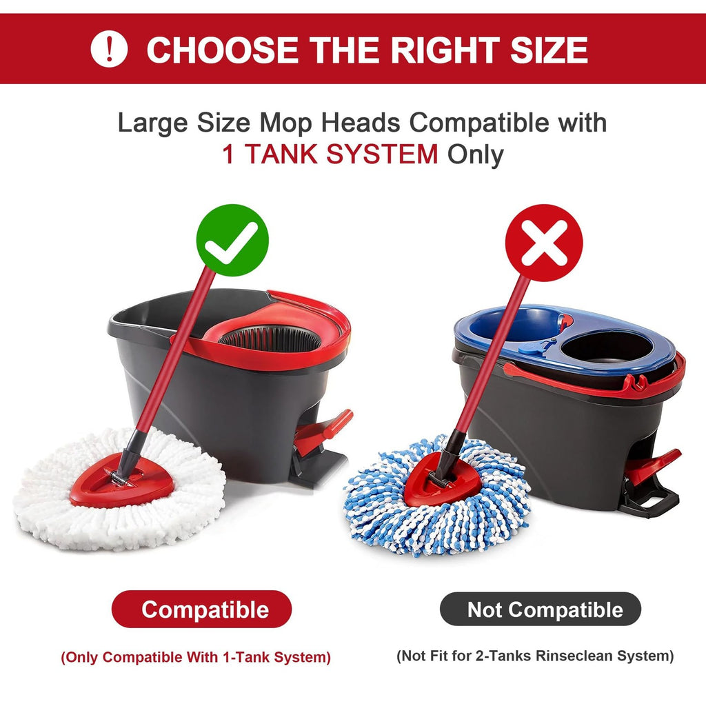 4 Pack Mop Head Replacements for O-Cedar EasyWring Spin Mop NOT RinseClean