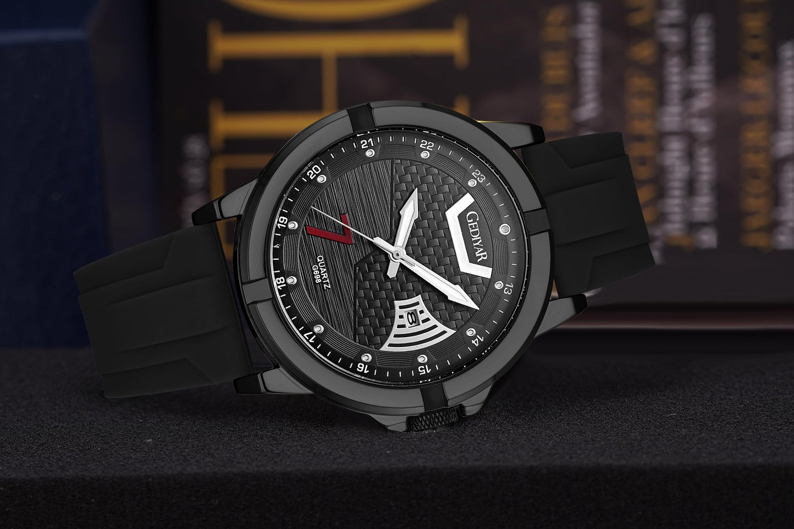 EAJOMIN Fashion Analog Watch for Men Waterproof Quartz Watch with Silicone Band.