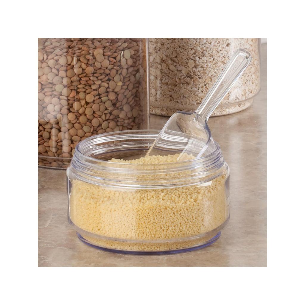 iDesign Set of 4 Large Plastic Scoops 1/3 Cup Clear for Pet Food Coffee Dry