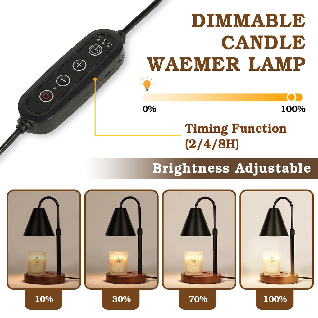 Candle Warmer Lamp Dimmable Timer Adjustable Height Wax Melt Home Decor