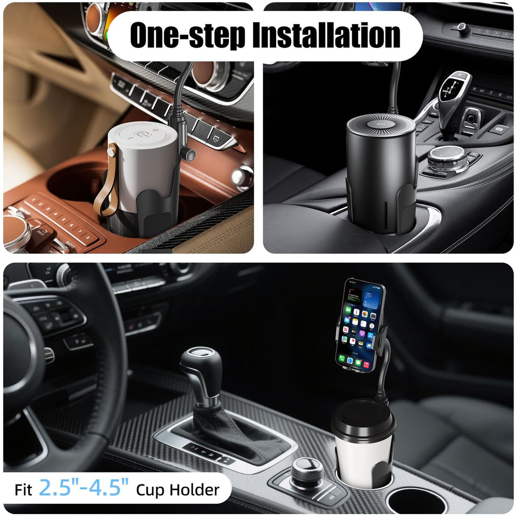 Cup Holder Phone Mount 8in Gooseneck Fits 2.5-4.5in Cup Holders 4-7in Phones