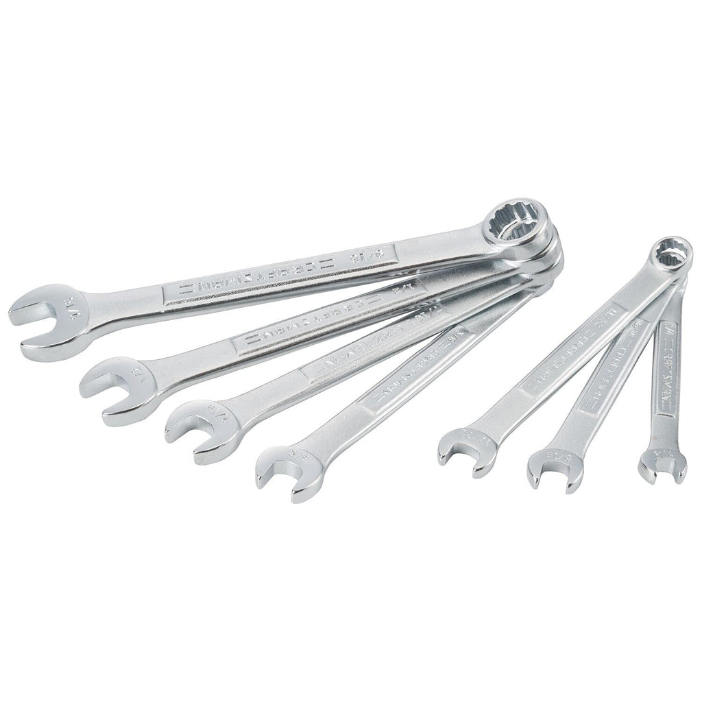 CRAFTSMAN 7-Pc SAE Combination Wrench Set 1/4"–9/16" w/ Storage Pouch 12-Point