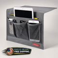 Bedside Storage Organizer Caddy for Bed Sofa Remote Phone Tablet Magazines Gray