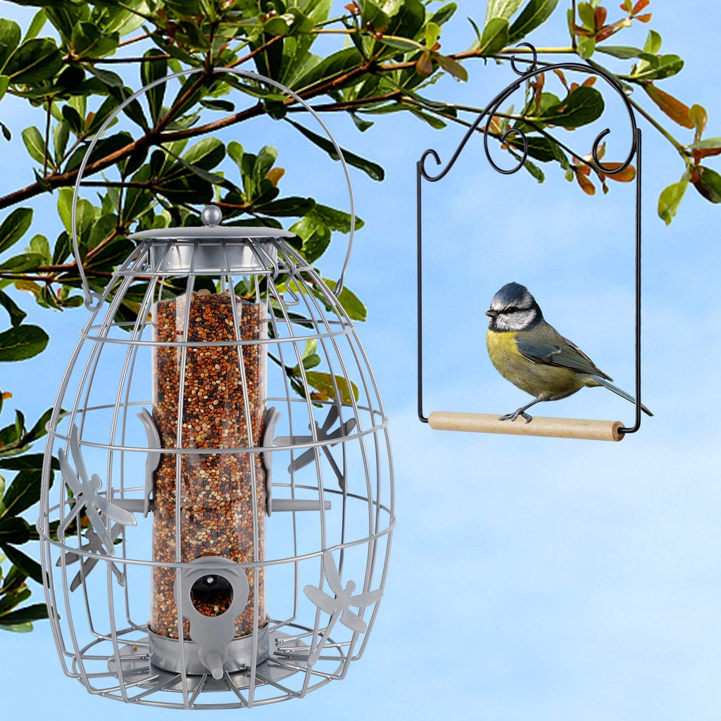 Winemana 3PC Hummingbird Swing 7.5x5.6in Metal Frame Wood Dowel