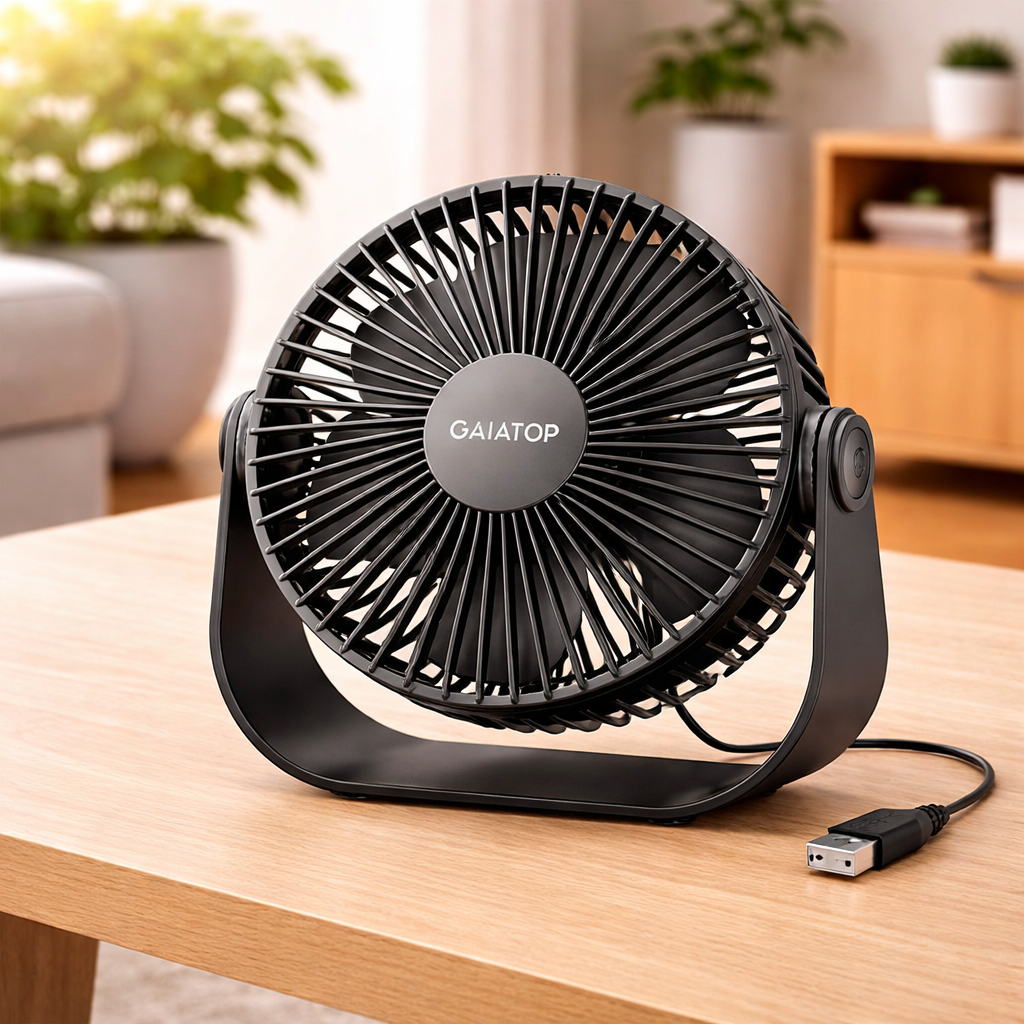 Gaiatop USB Desk Fan 3-Speed Quiet Cooling Portable Table Fan for Home Office