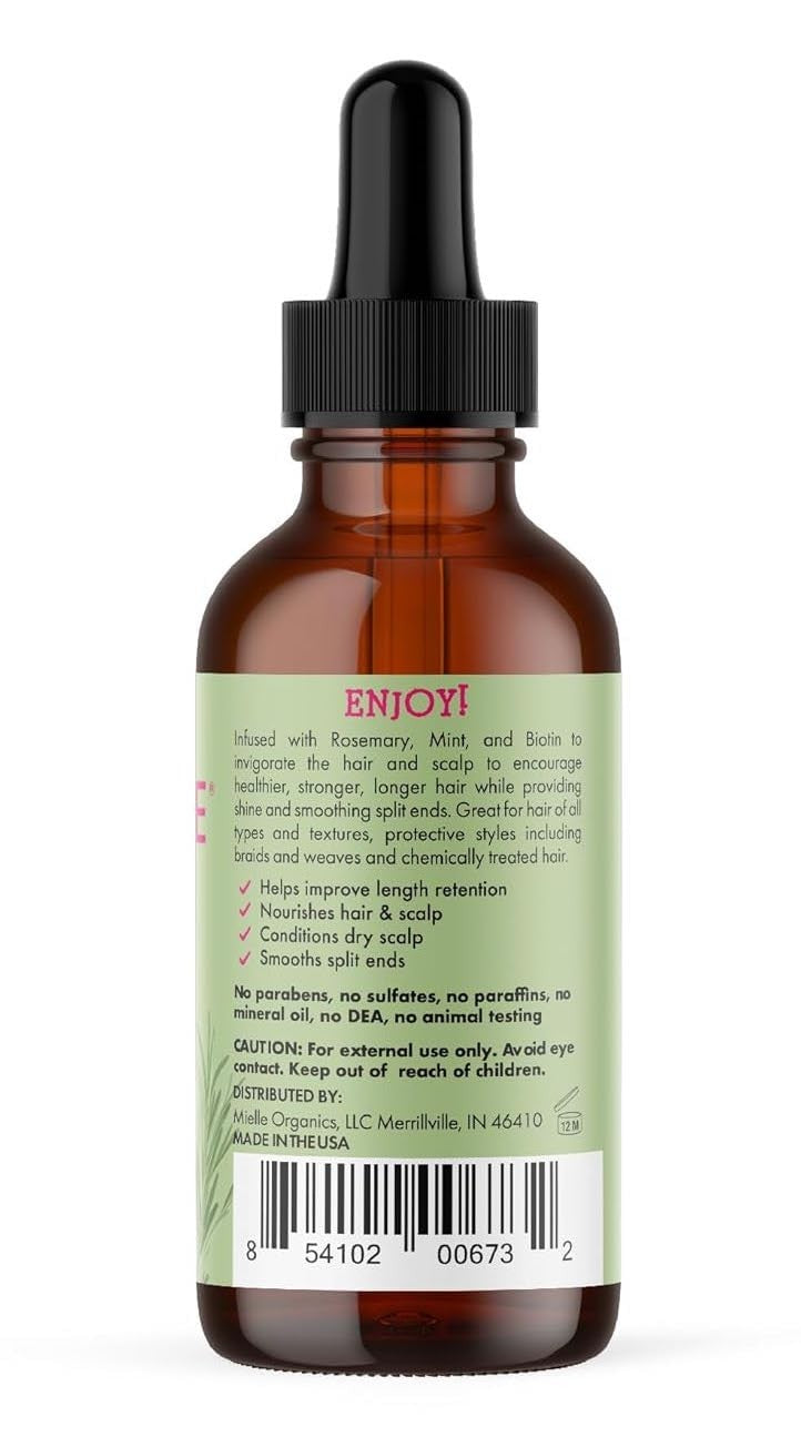 Mielle Organics Rosemary Mint Hair Oil Biotin Scalp Treatment Growth Support 2oz